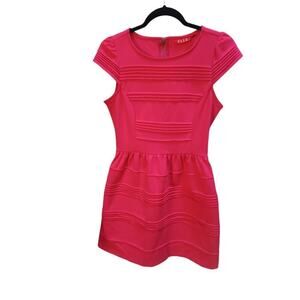 Elle Dress Fit & Flare, Size 4, Stretchy, Pink Textured Knit